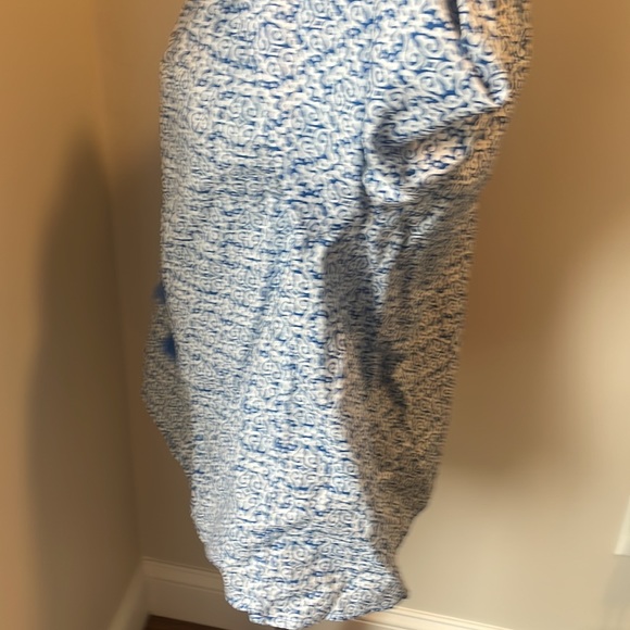 RE-Imagined by J. Crew, Women’s blue white keyhole-tassel tie neck blouse - Picture 3 of 7